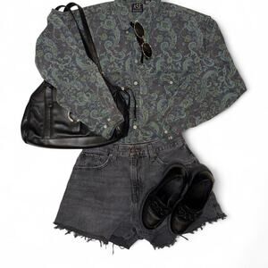 insane vintage vtg 70s 80s 90s festival boho paisley shirt